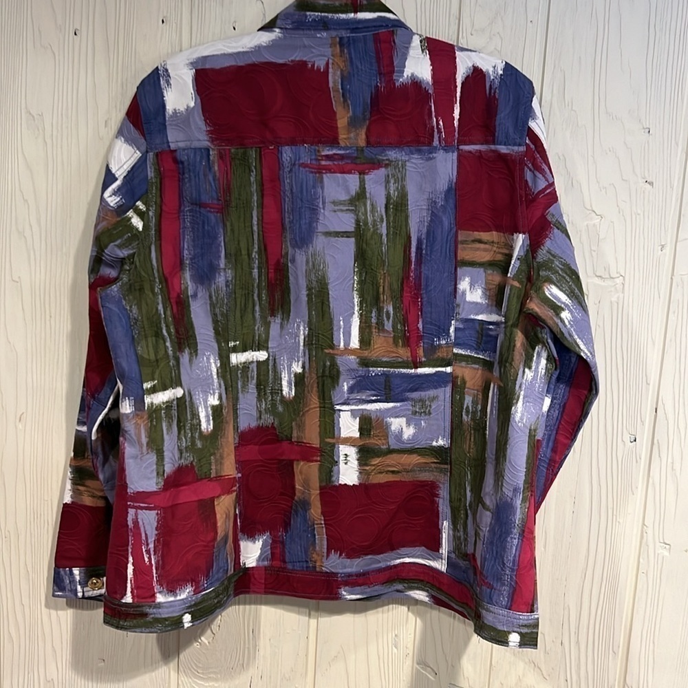 Drapers & Damons Cotton Textured Jacket Colorful Size 1X - Picture 7 of 10